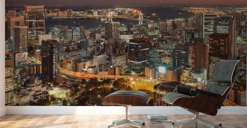 Nightfall Over Tokyo Bay Wall Murals