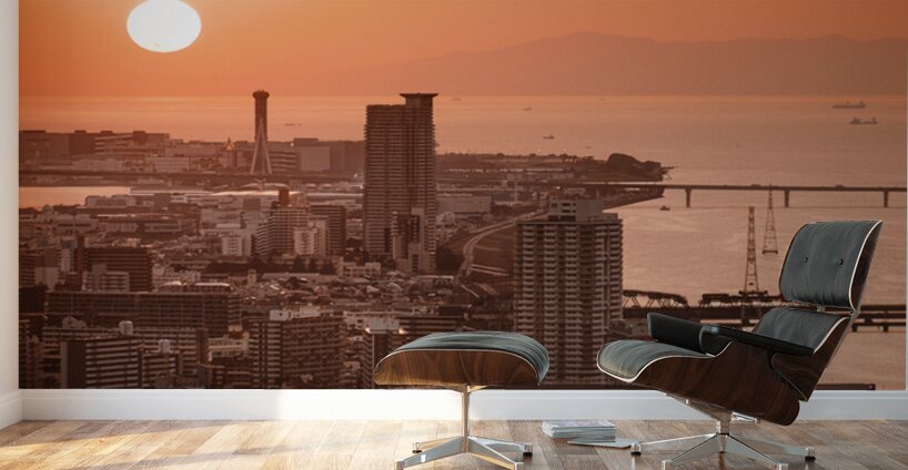 Osaka Bay Sunset Wall Murals