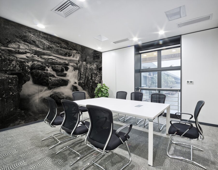 Black Water Falls Wall Printing