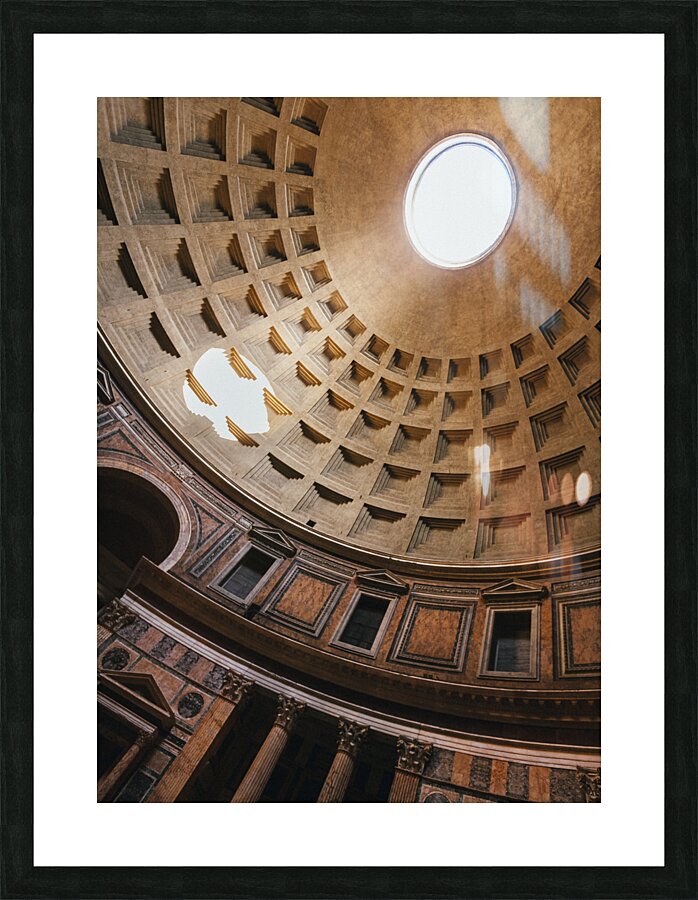 Pantheon Dome Sunbean Picture Frame print
