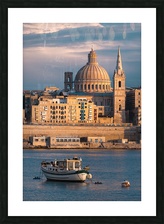 Evening Sunlight on Valletta Picture Frame print