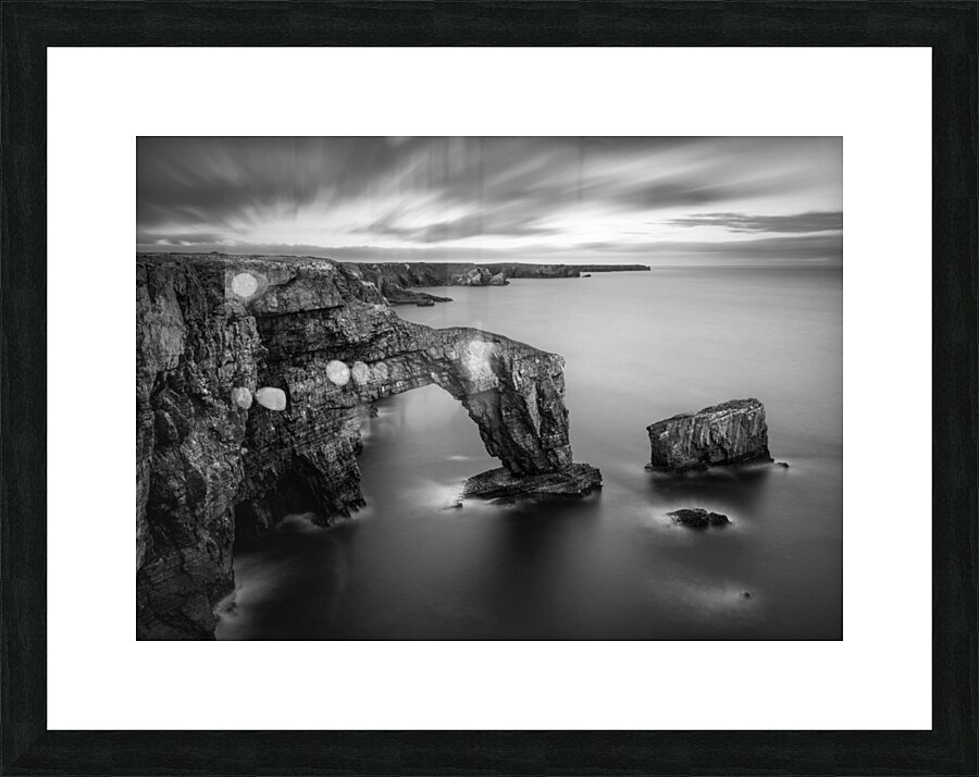 Green Bridge of Wales - Black and White Edition Picture Frame print