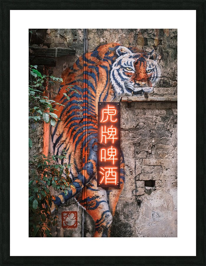 Wall Tiger Picture Frame print