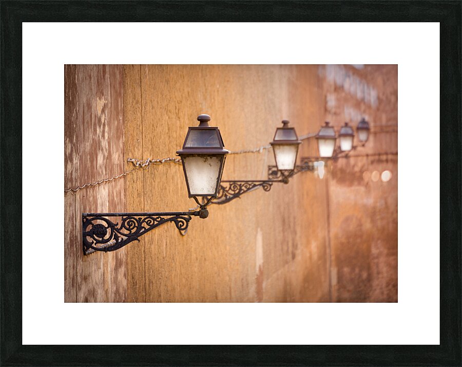 Rome Street Lamps Picture Frame print