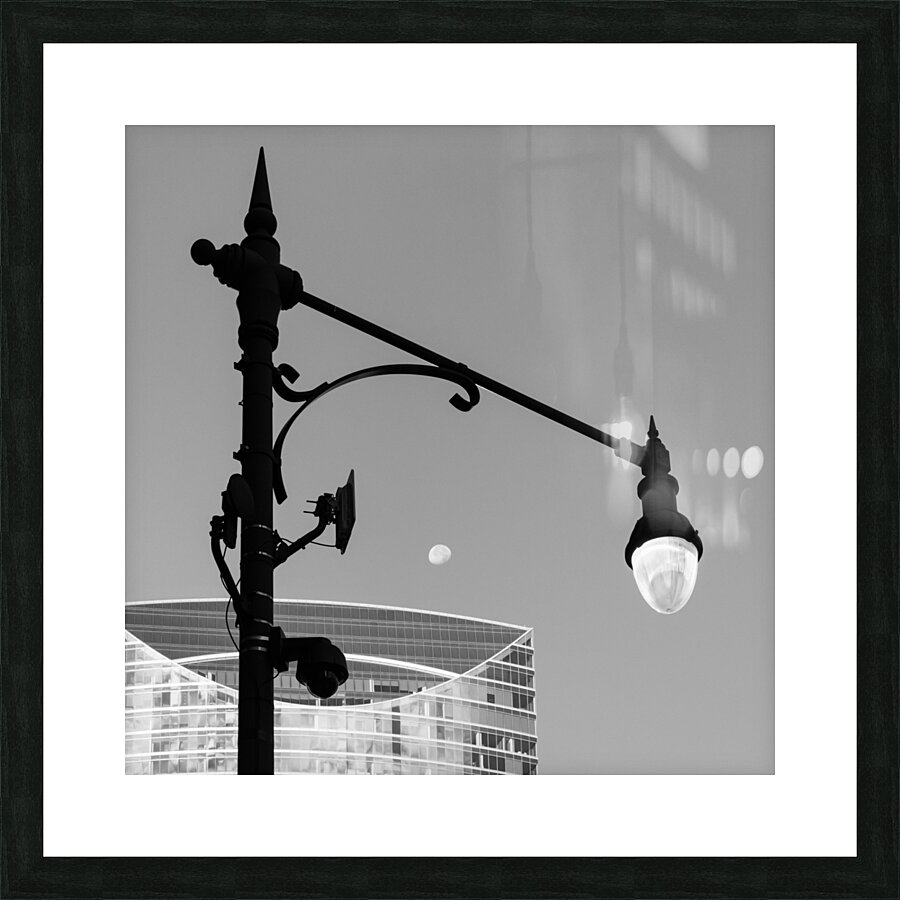 Moon Over River Point Picture Frame print