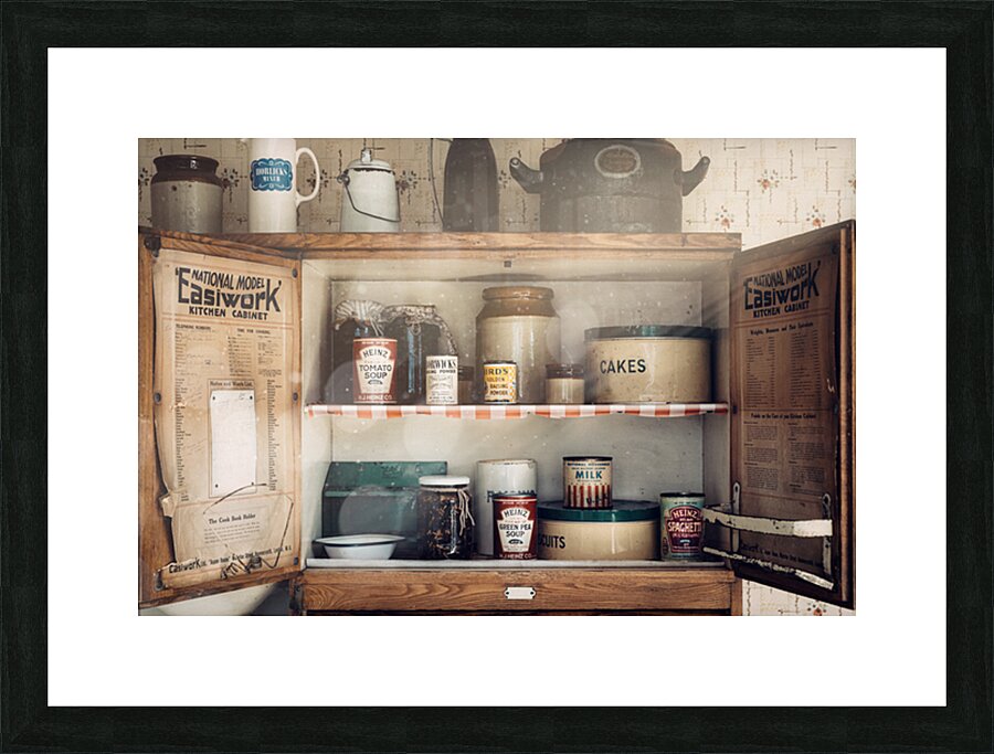 Vintage Kitchen Cupboard Picture Frame print