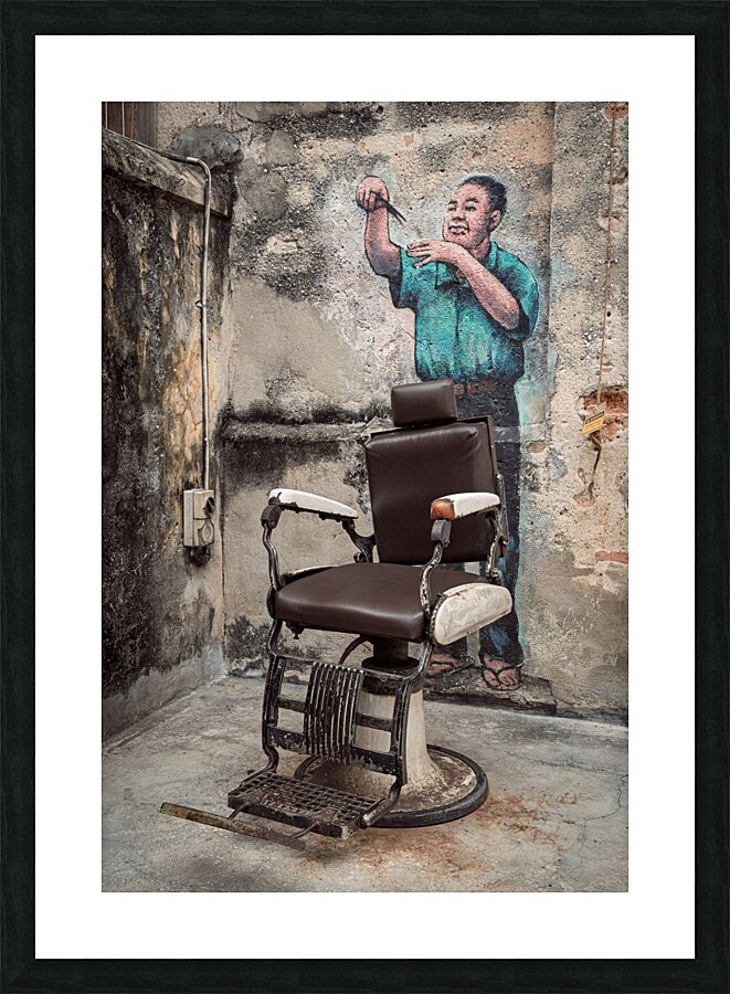 Street Barber Picture Frame print