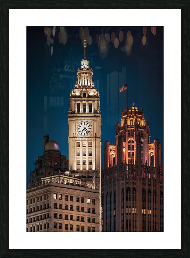 Wrigley Building Clock Tower Picture Frame print