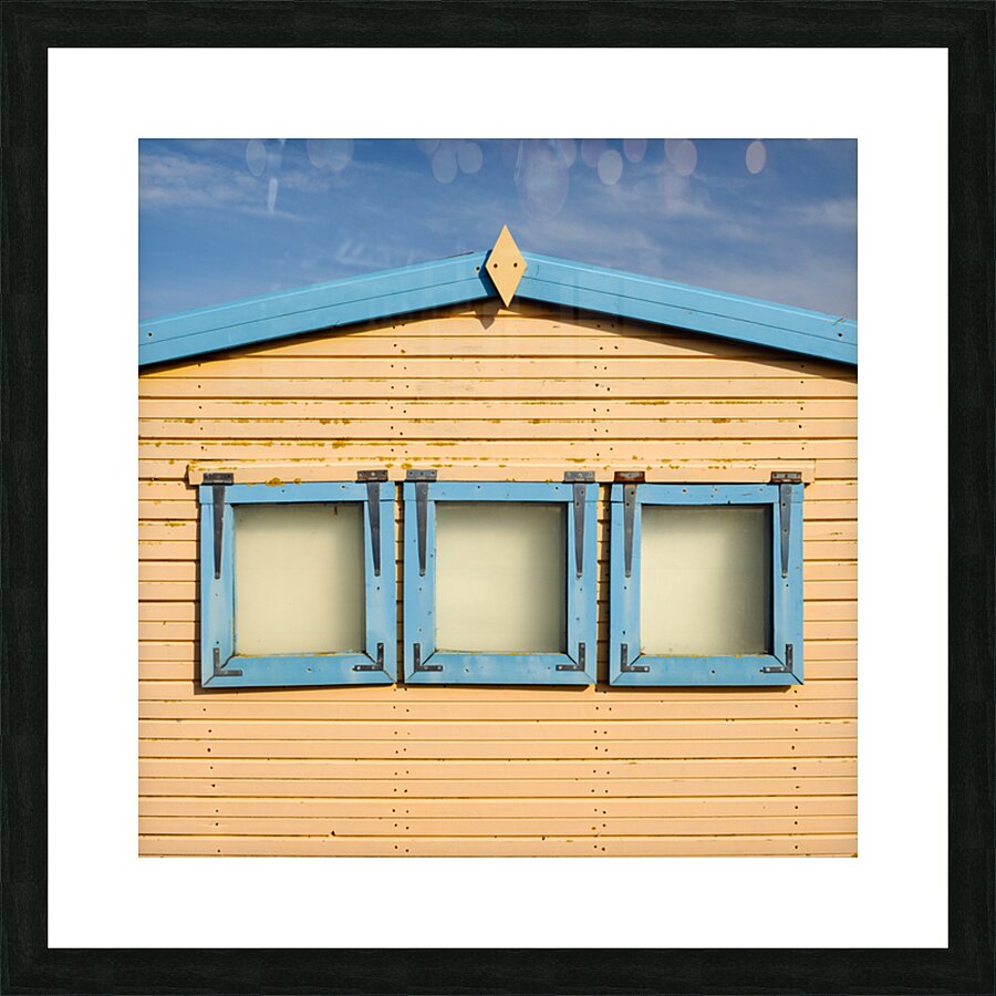 Three Blue Windows Picture Frame print