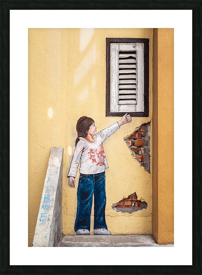 Ipoh Girl and Shutter Picture Frame print
