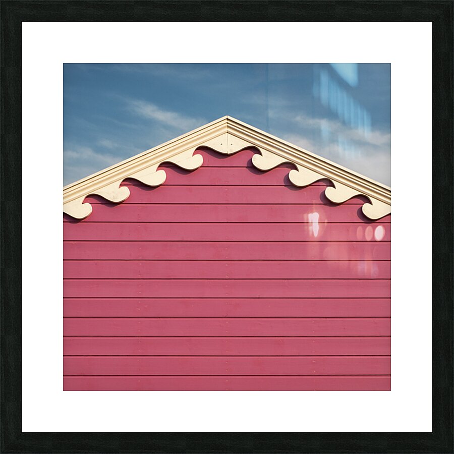 Beach Hut Waves Picture Frame print