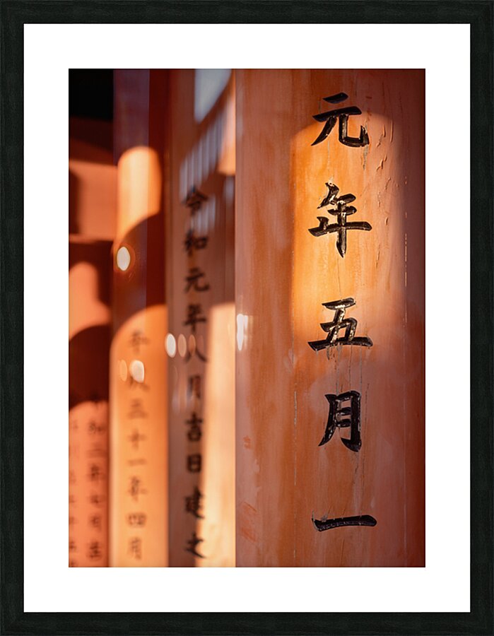 Torii Gate Inscription Picture Frame print