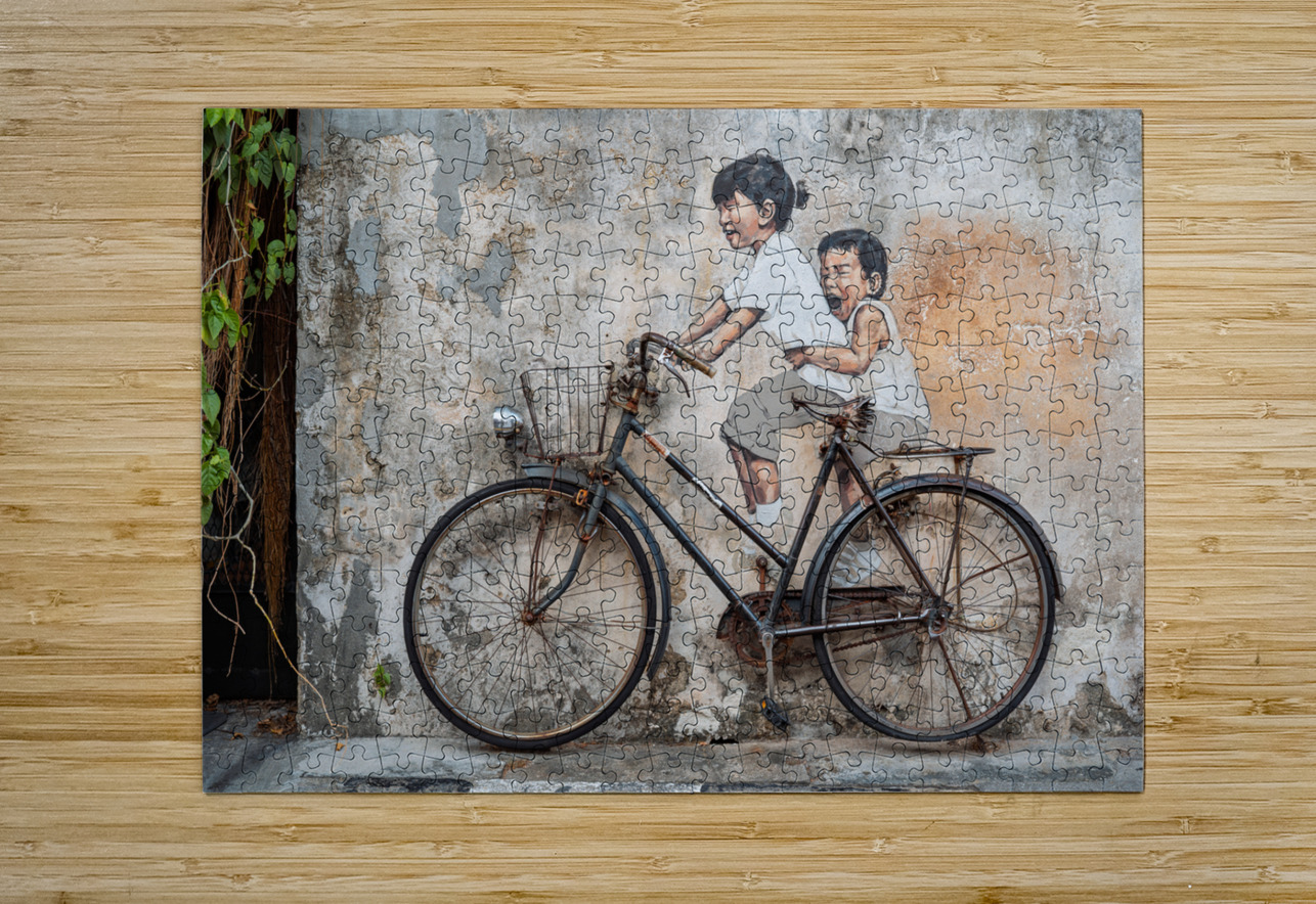 Little Children on a Bicycle Dave Bowman Puzzle printing