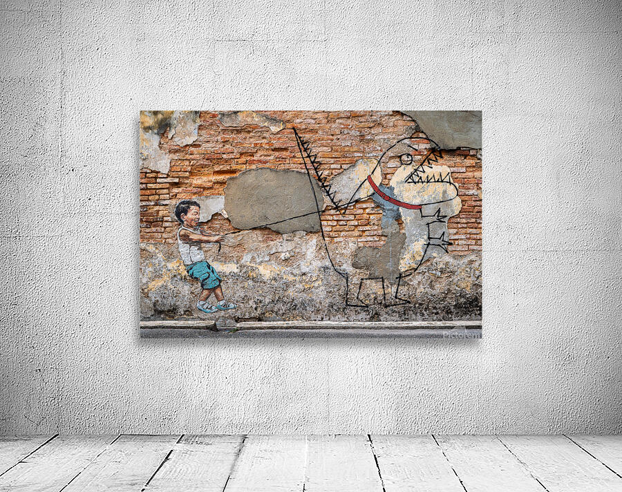 Boy With Dinosaur Wall Preview