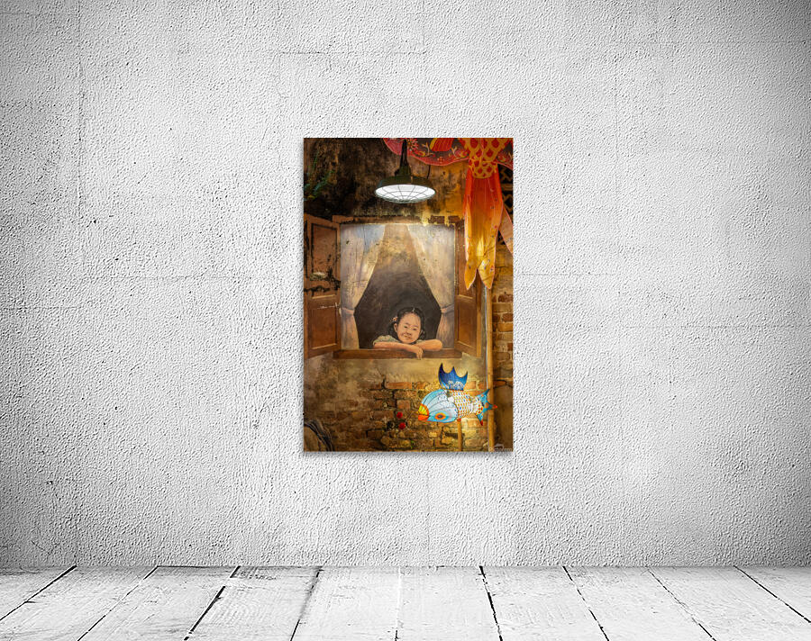 Window Girl with Fish Wall Preview