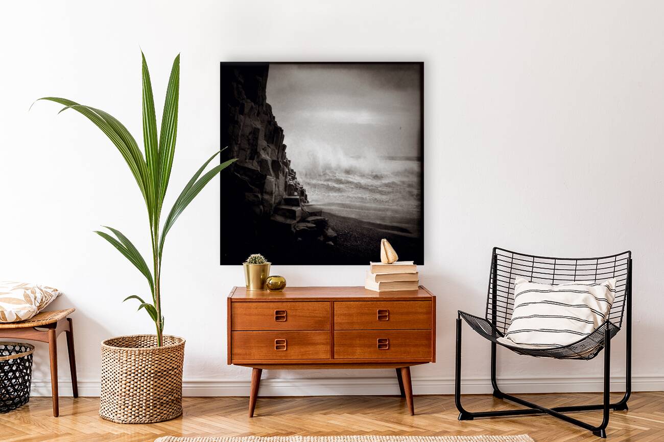 Vik Beach Stormy Sea Reproduction