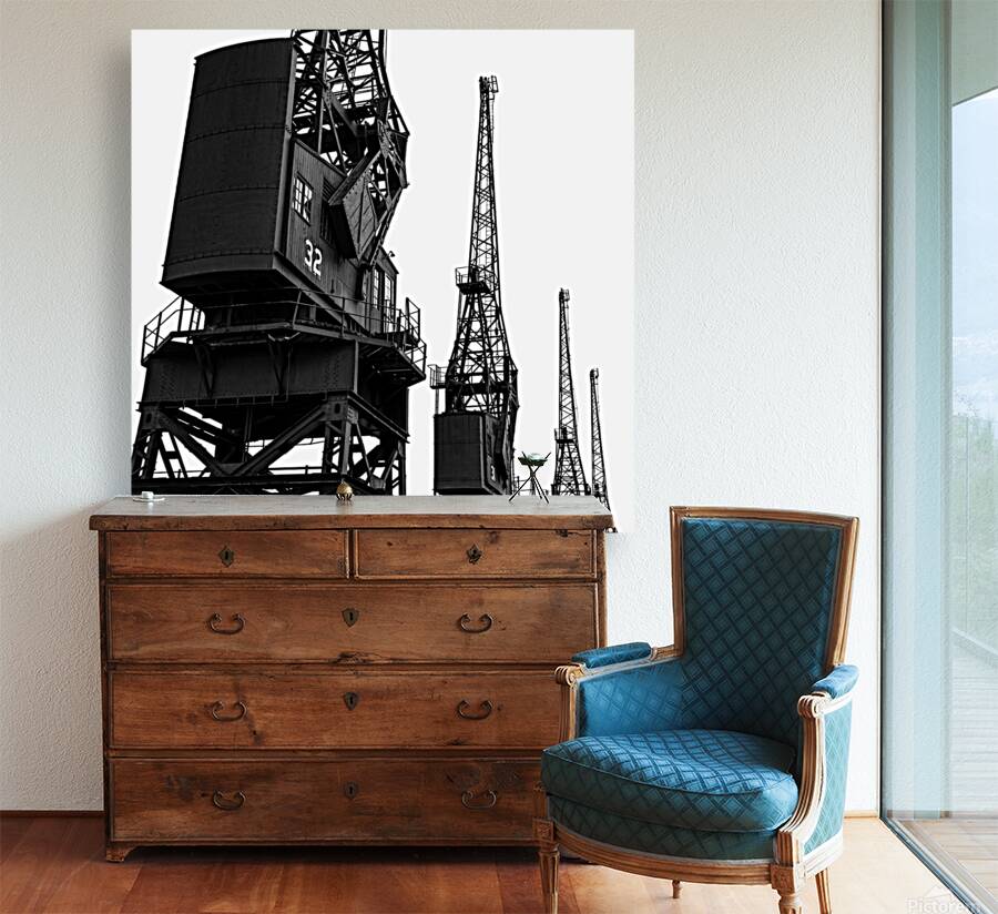 Old Cargo Cranes Reproduction