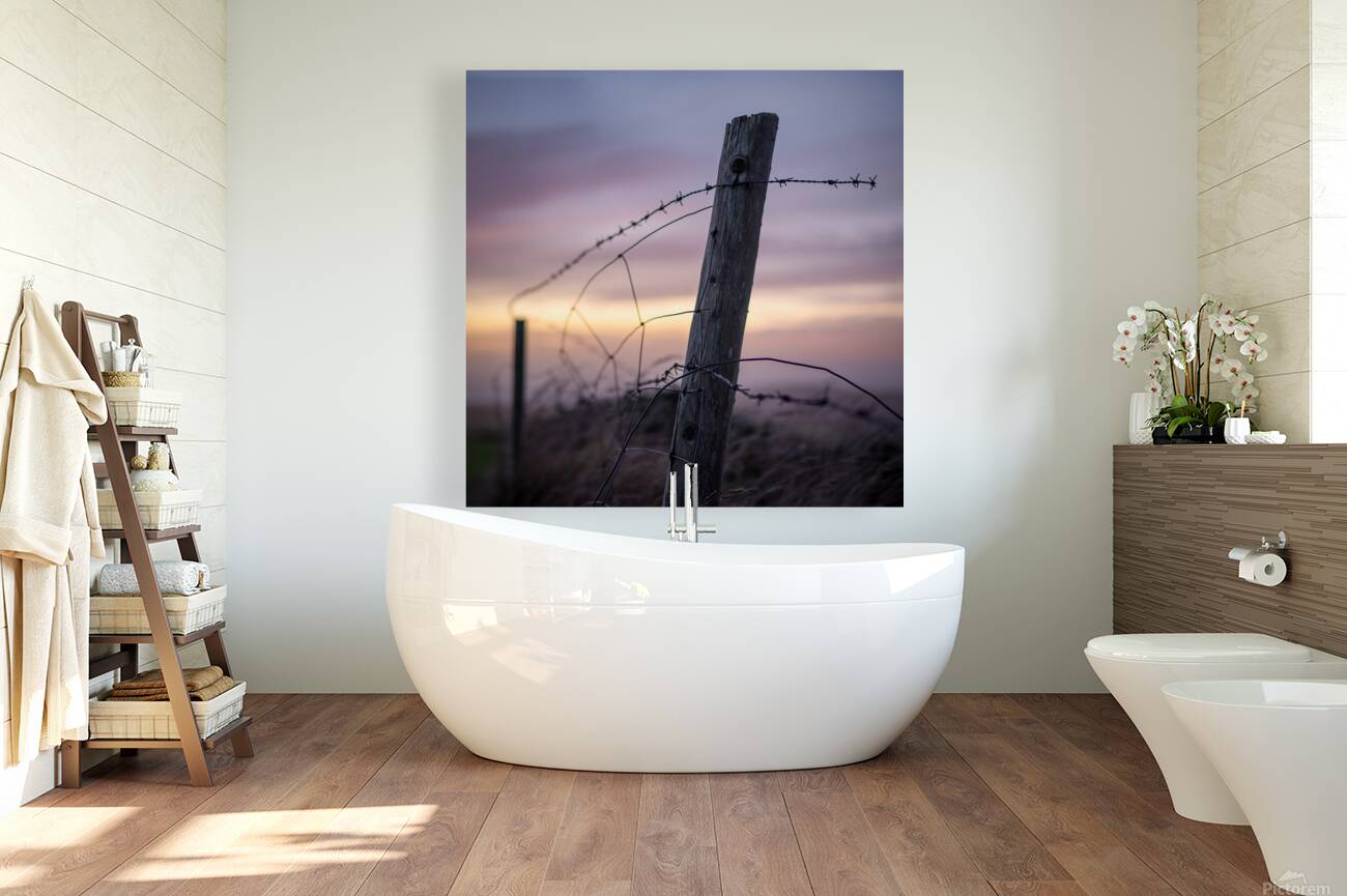 Anglesey Fence at Sunset Reproduction