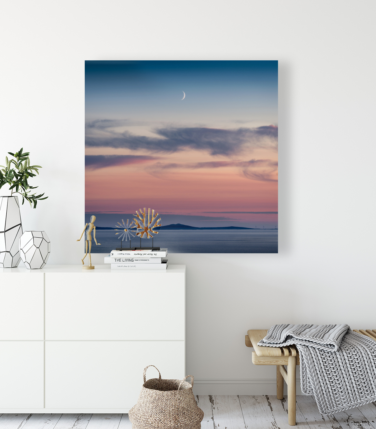 Crescent Moon Over North Uist Reproduction