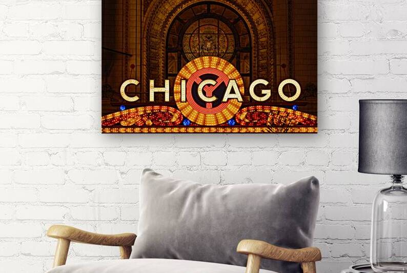 Chicago Theatre Sign by Dave Bowman
