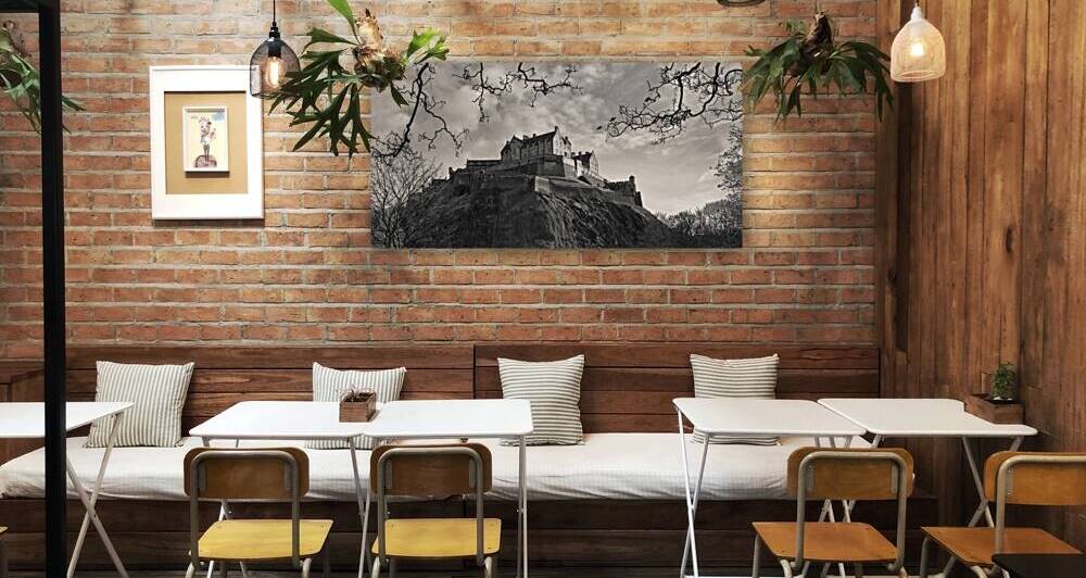 Edinburgh Castle in Monochrome by Dave Bowman