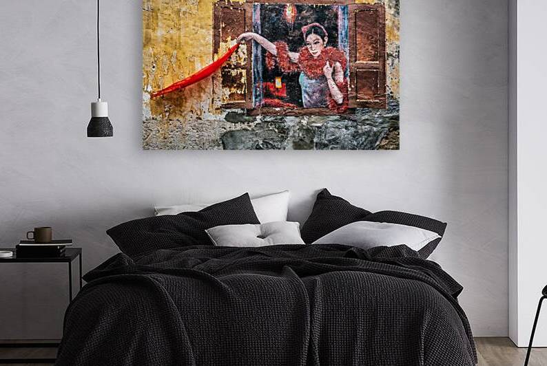 Lady with Red Scarf by Dave Bowman