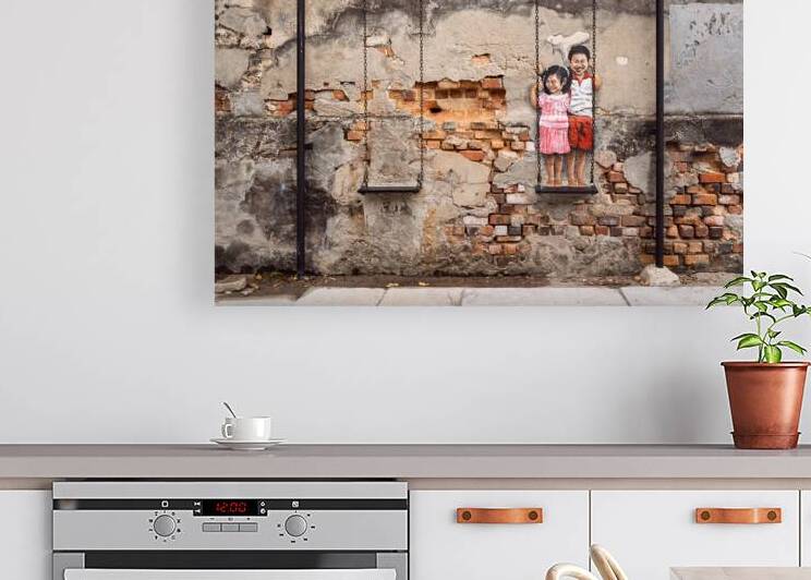 Children on a Swing by Dave Bowman