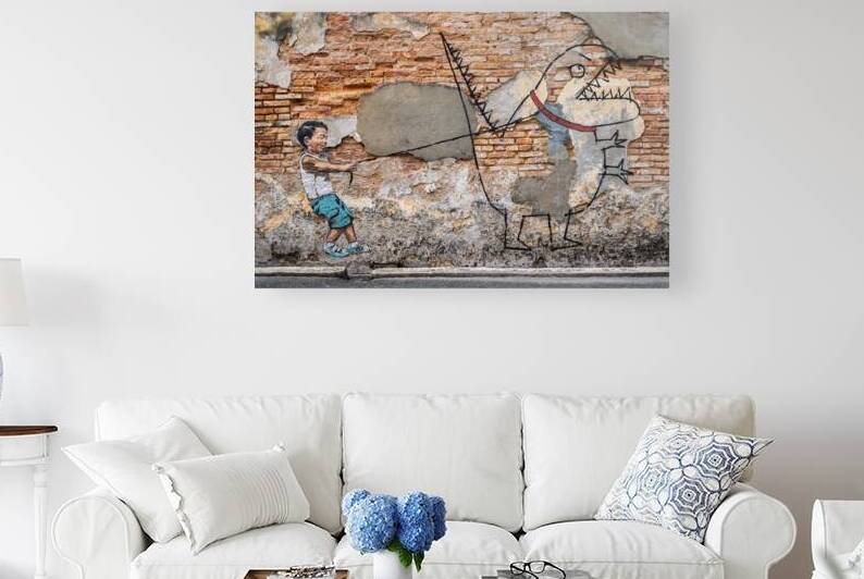 Boy With Dinosaur by Dave Bowman