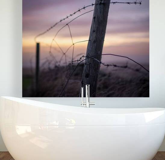 Anglesey Fence at Sunset by Dave Bowman