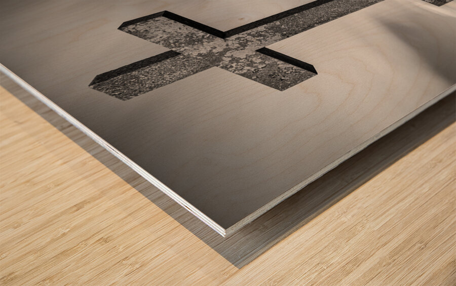 Cross at Twr Mawr Lighthouse Wood print