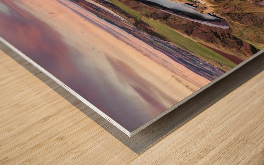 Dunnottar Castle Sunset Wood print