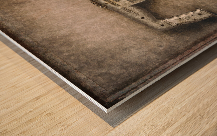 Vintage Mechanical Hammer Wood print