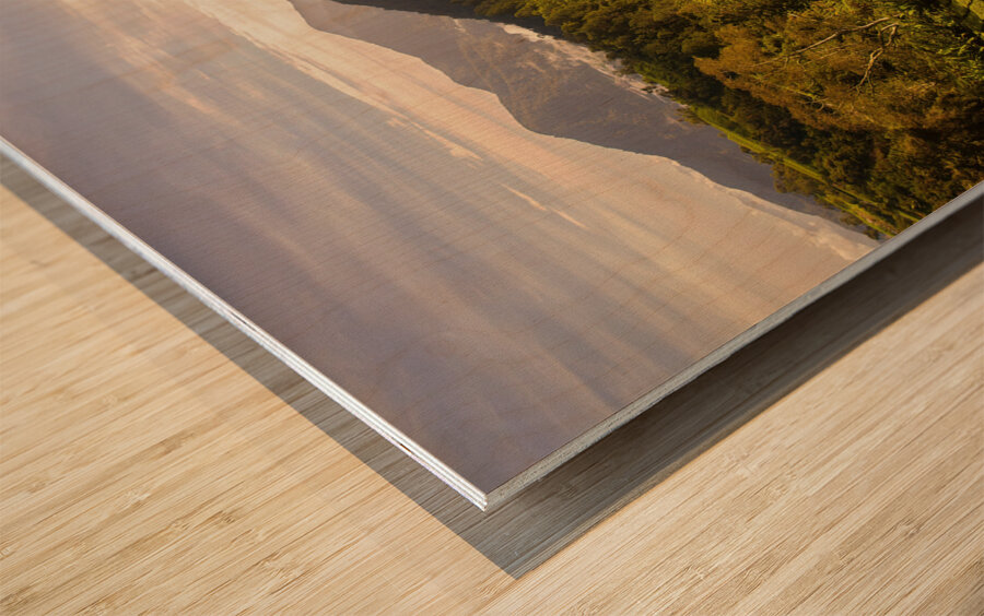 Tea Plantation Sunrise Wood print