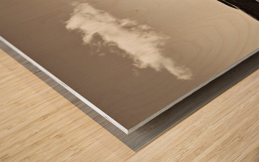 Solitary Cloud Wood print