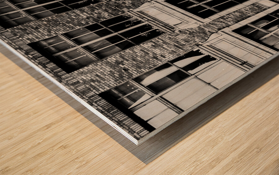 New York Sky Mirror Wood print