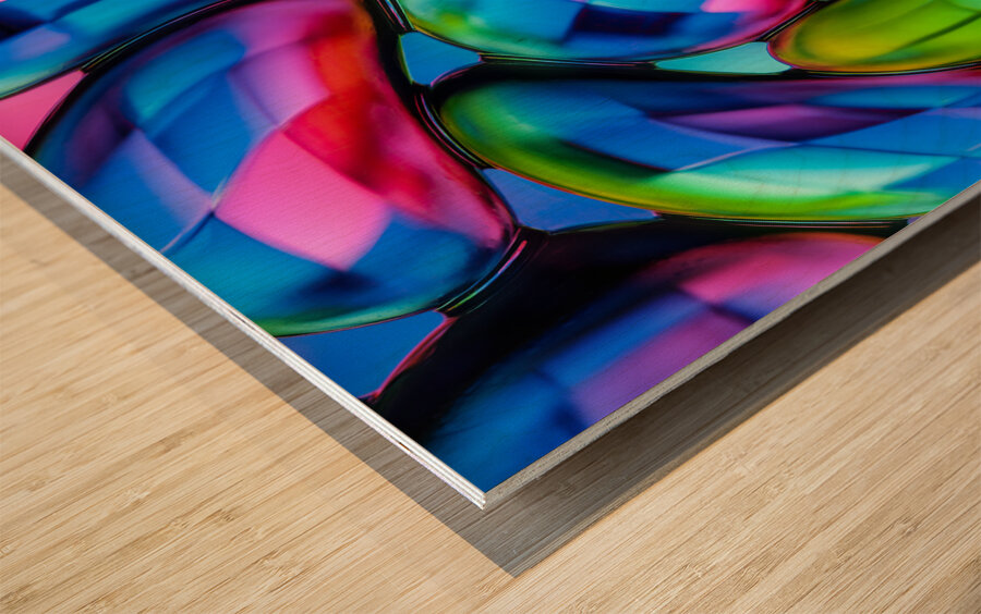 Psychedelic Squares Wood print