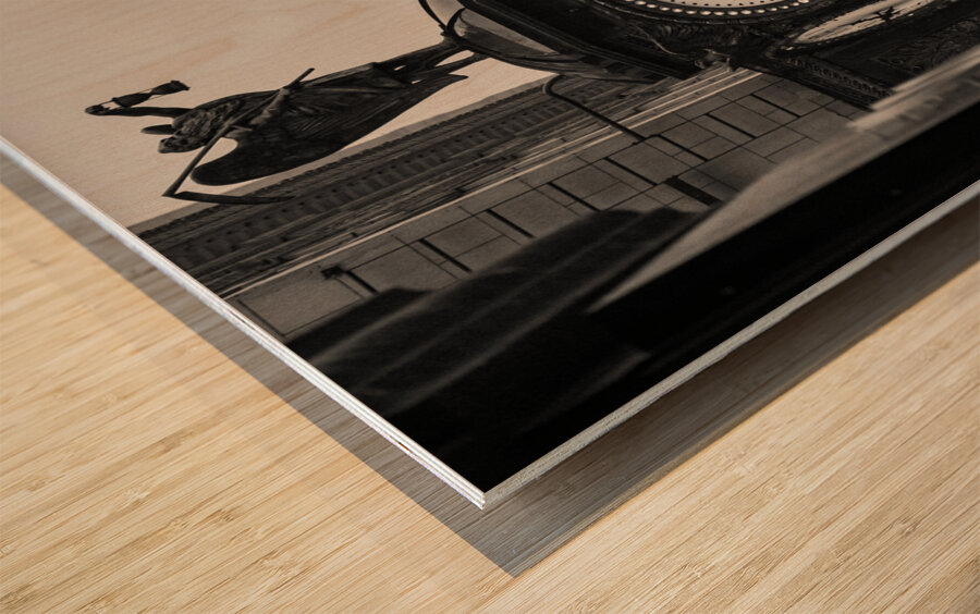 Father Time Clock Chicago Wood print