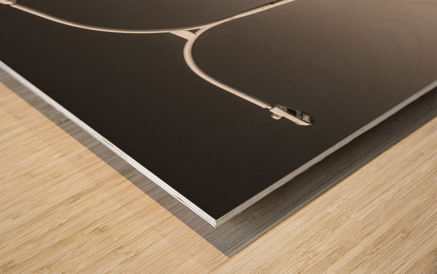 Willis Tower and Lamp Wood print