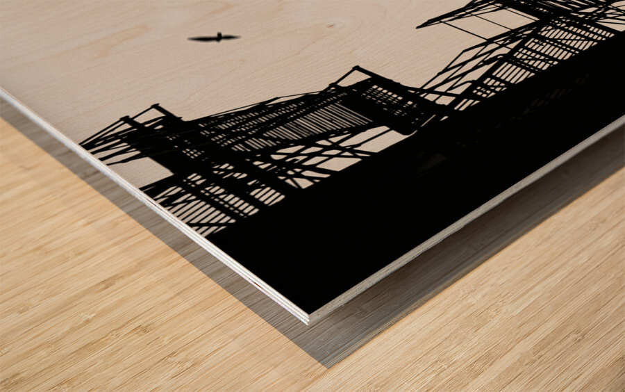 Alley Silhouettes Wood print