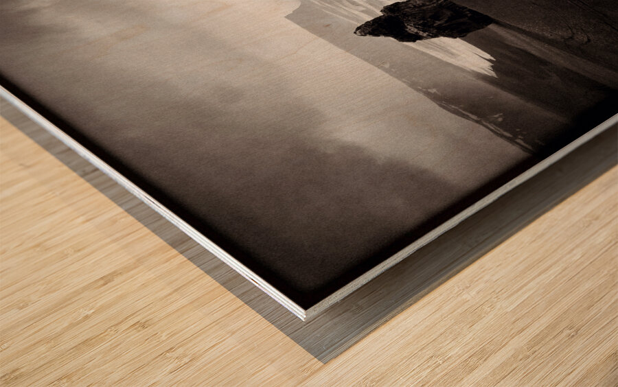 Stormy Day at Dyrholaey Wood print