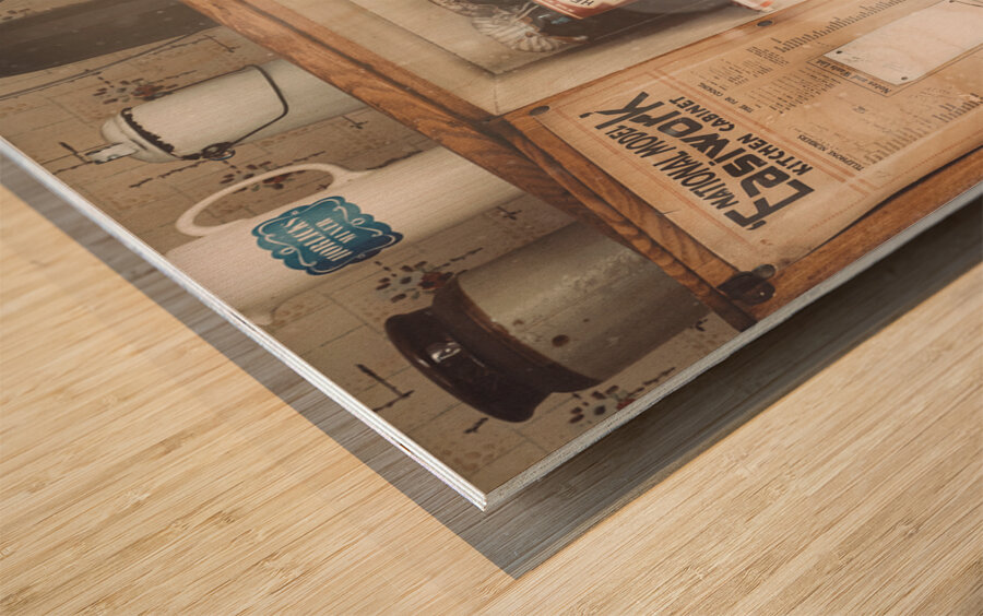 Vintage Kitchen Cupboard Wood print