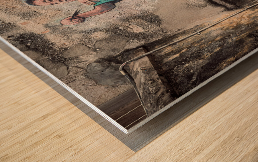 Street Barber Wood print