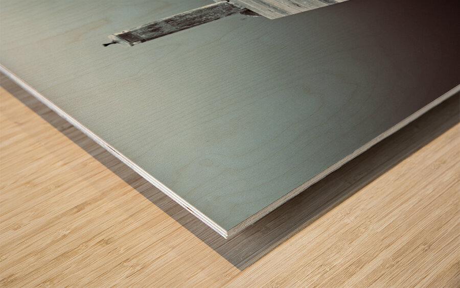 Two Tyres and a Jetty Wood print