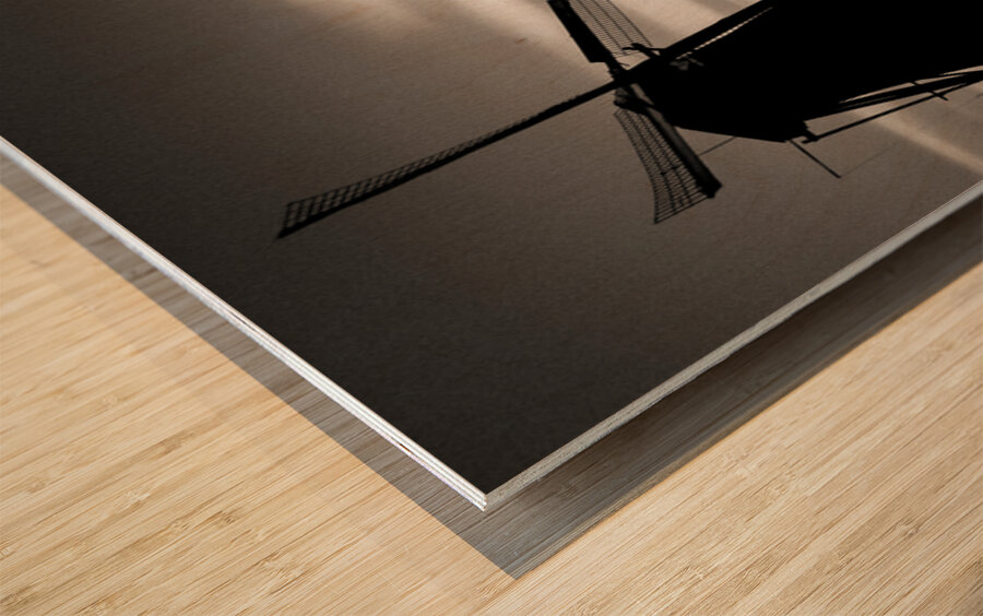 Kinderdijk Silhouette Wood print