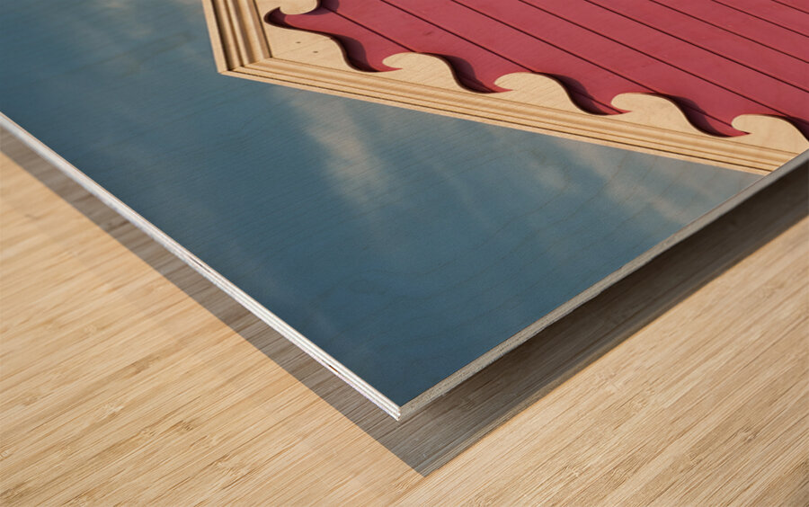 Beach Hut Waves Wood print