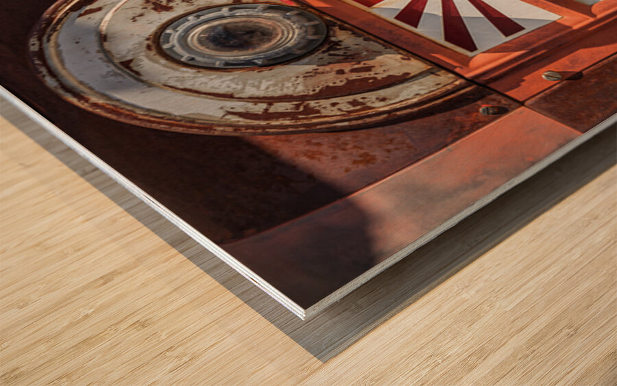 Route 66 Petrol Pump Wood print