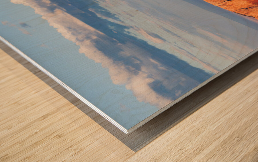 North Rim at Sunset Wood print