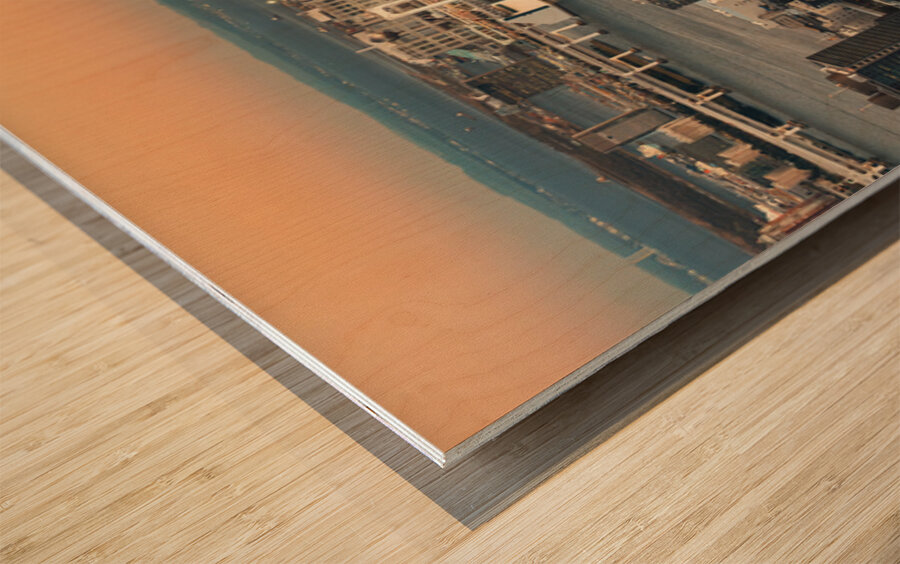 Evening Over Tokyo Bay Wood print