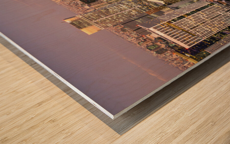 Minato City Wood print