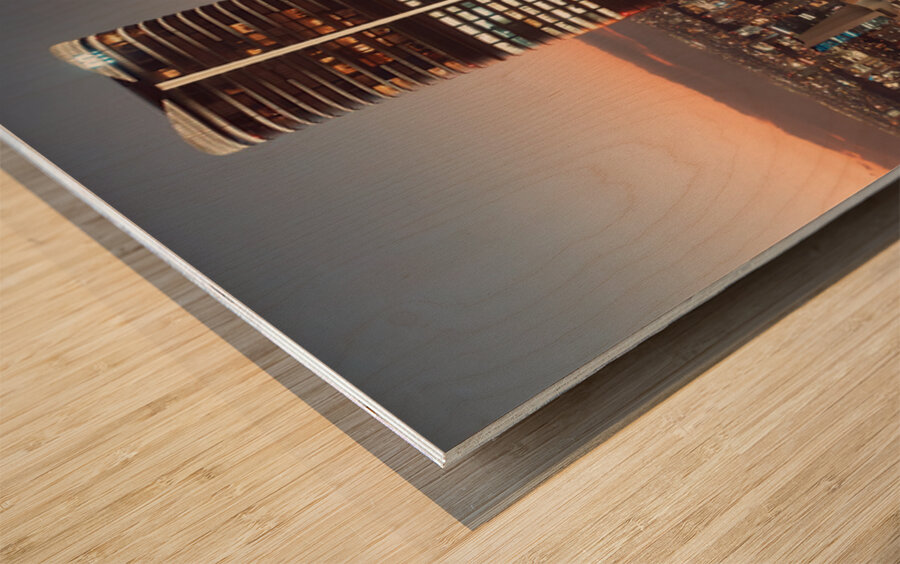 Azabudai Hills at Sunset Wood print